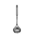 Fackelmann MODE Soup Ladle, Stirring & Serving Soup Spoon, Sauce Ladle, With Hanging Loop, Stainless Steel, 33x9x4.5cm, Grey & Silver