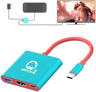Switch 2 Dock, Portable TV Dock Station for Switch/Switch 2/Steam Deck/ROG Ally/Legion GO, 3-in-1 Switch 2 Travel Dock with HDMI 8K@60Hz or 4K@60Hz, USB 3.0 and 100W Charge PD Port