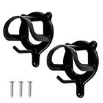 Aaght Harness Storage Horse Bridle Rack Metal Bridle Bracket Halter Hanger 2 Count (Black Two Pieces)