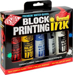 ESSDEE Block Printing Ink PK 5 - Primary Colours Ink Kit