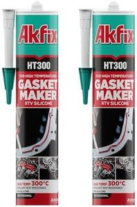 Akfix HT300 High Temp Silicone Sealant - RTV Gasket Maker, High Heat Silicone Sealant, Waterproof Seam&Gasket Sealer for Automotive, 100% Silicone Flexible Gap Filler | 2-Pack, 10.5 Oz. Red