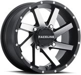 Raceline Wheels A82M TWIST UTV/ATV Wheel Black Machined Finish 14x7" 4x110", 10 mm offset/(4.39"B/S)