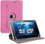 360 Rotating Leather Cover Case Stand Wallet for Laser 10 inch Tablet (Pink)