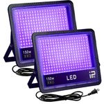 OUSIDE 2 Pack 150W LED Black Light, UV Black Lights for Glow Party, IP66 Waterproof UV Flood Light for Blacklight Party, Halloween, Fluorescent Poster, Body Painting,Birthday Party,Nightclubs,Glow Day