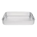 Genware K424 Vogue Aluminium Roasting Dish Baking Oven Tray Roaster, Silver, 420 X 311 X 70 mm