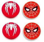 TMG Analog Silicone Thumb Grip Spiderman Theme Super Hero Thumb Grip for PS5,PS4,PS3, Xbox One, Xbox 360 and NS-PRO(4 Pcs)