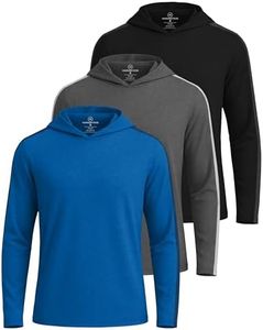 3 Pack: Men’s Big and Tall Quick Dry Fit Wicking Long Sleeve Fishing Active Athletic Hoodie Hooded T Shirt Workout Running Fitness Gym Sports Casual Sweatshirt UPF 50 Outdoor Hiking- Set 8, 5X