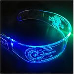 Fency Light Up Rave Glasses, Bilaterally Controllable, USB Rechargeable Futuristic Style Glasses, 7 Colors Changing Flashing Luminous Glasses for Cosplay Halloween Bar Club Party