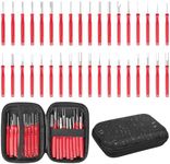 Terminal Removal Tool Kit 36 Pcs Depinning Tool Electrical Connector Pin Removal Tool Kit Pin Extractor Tool Set Wire Terminal Release Tool for Automotive Car Household Devices - Red