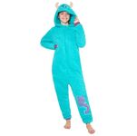 Disney Stitch Fleece Onesie for Kids Teenagers - Hooded Onesie 4-14 Years Kids PJs Comfy Loungewear Gifts for Girls (Turquoise Sully, 9-10 Years)