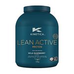 Kinetica Lean Protein Powder | 557mg CLA | 250mg L-Carintine L-Tartrate | 87.5mg Green Tea Extract | 98kcal & 15g Protein per Serving | Grass Fed Whey | 72 Servings | Wild Raspberry | 1.8kg