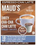 Maud's Espresso Chai Tea Latte Tea Pods, 18 ct | Dirty Cha Cha Chai Latte Flavored Tea | Solar Energy Produced Recyclable Single Serve Chai Latte Pods Compatible with Keurig K-Cup Brewers