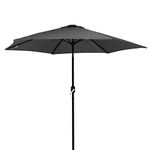 CHARLES BENTLEY Outdoor, Garden, Metal, Patio, Large Umbrella Parasol With Crank & Tilt, 38mm Pole, Grey, Waterproof, Sunshade, Free Standing, Tilt Function, Crank Winding System, Steel (235.5x270cm)