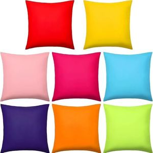 Coliang Candy Solid Color Pillow Case Couch Pillows Colorful Throw Pillows Sofa Bed Office Couch Rainbow Bright Colored Throw Pillows 24x24 Inch (60x60CM) - Silver Gray