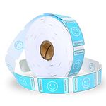 L LIKED 1000 Numbered Blue Smiley Raffle Tickets, Single Ticket Roll for Party Events, Carnival, School Classroom Supplies