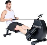 SogesPower Rowing Machine Foldable Rower 350 LB Magnetic Core Exercise for Home Gym Workout Fitness Aluminum Alloy Mute Slide Phone/Pad Holder and 3D Ergonomic PU Foaming Seat