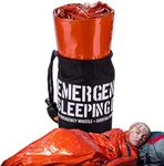 Emergency Portable Sleeping Bag Reflective Bivy Sack Mylar Thermal Survival Kit Emergency Preparedness for Camping Extreme Cold - Includes Whistle Compass and Survival Hook Emergency Go Bug Out Bag