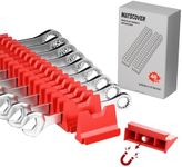 40PCS Magnetic Wrench Organizer Holder - Wrench Tool Organizers for Tool Drawer Storage, Wrenchs Storage Set with Metric & SAE Label, Organization Tool Gift for Professional Mechanics Men, Red