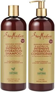 SheaMoisture Plus Size Shampoo and Conditioner Set, Manuka Honey and Mafura Oil, Shea Moisture Set, Hydrate and Replenish Shampoo and Conditioner, Curly Hair Products, 24 Fl Oz Ea