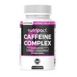 Nutripact Caffeine Capsules 12-in-1 Energy Booster Complex with Green Tea, L-Tyrosine, L-Arginine, B Vitamins, VIT C & Iron - for Running, Pre Workout, Focus, Tiredness & Fatigue - 60 Vegan Capsules