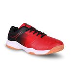 Nivia HY-Court 2.0 Badminton Shoe for Mens | Rubber Sole Shoes with Upper Mesh for Sports, Badminton, Volleyball, Squash, Table Tennis, Nonmarking Sole (Red/Black) Size - UK-10