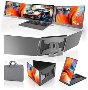 MT-VIKI 15.6 inch Laptop Screen Extender, Potable Screen for Laptop Only One USB-C Cable Connection, Compatiable with Win/Mac (M1,M2, M3), FHD 1080P, 360° Rotation