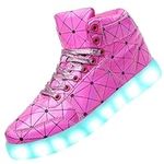 Odema V3 USB Charging Light Up Shoes Sports LED Shoes Dancing Sneakers, Pink V4, 8 Women/6.5 Men