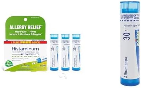 Boiron Homeopathic Allergy & Runny Nose Relief - Histaminum Hydrochloricum 30C (Pack of 3, Total 240 pellets) & Allium Cepa 30C, 80 Pellets