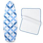 Extra Thick 7mm ironing board cover Designed in the UK. Ironing board covers fit all boards 145 cm in length and 54cm in width. ironing board covers large and medium.Full-Size Scorch Resistant Padding