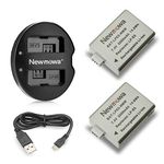 Newmowa LP-E5 Replacement Battery (2 pack) and Dual USB Charger for Canon LP-E5 and EOS Rebel XS Rebel T1i Rebel XSi 1000D 500D 450D Kiss X3 Kiss X2 Kiss F