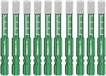 Mgtgbao 10pc 1/4” Green Dry Diamond Drill Bits Set，10PCS 6mm Hex Shank Core Drill Bit Brazed with Cooling Wax for Porcelain Tile Ceramic Concrete Granite Marble Hard Materials (not for Wood).