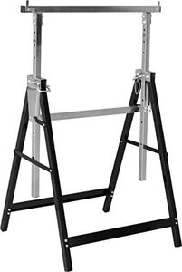Meister Caballete de metal de 200 kg, plegable, altura de trabajo variable de 800 a 1300 mm, 7 niveles de altura, con ganchos de bloqueo, caballete de metal, soporte de trabajo telescópico, 5258110