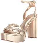 Vince Camuto Women's Mirinda Woven Platform Sandal Wedge, Egyptian Gold, 4 UK