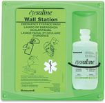 Honeywell 16 oz. (473 ml) Single Bottle Trilingual Sterile Saline Eye Wash Wall Station (Includes Full Bottle and Eye Wash Station