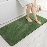 COSY HOMEER Bath Rugs for Bathroom Extra Thick- Anti-Slip Bath Mats Soft Plush Yarn Shaggy 100% Strong Mirco Polyeste Mat Living Room Bedroom Mat Floor Water Absorbent(Green,24x48 - Inches)