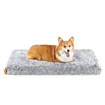 Feandrea Dog Bed, Orthopedic Dog Bed, Fluffy Dog Mattress, Egg Crate Foam Large Dog Bed Pet Bed with Removable Washable Cover, L, for Medium Dogs, 95 x 60 x 8 cm, Grey Ombré PGW212G01