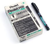 Pentel Permanent Marker Xylene/Toluene-free Fine Tipped 0.8mm Line Black Ref NMS50-A [Pack of 12]