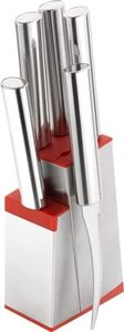ALLWIN Stainless Steel Kitchen Knife Set with Stainless Steel Block, Knife Set for Kitchen with Stand, Knife Holder for Kitchen with 1 Peeler 4 Pcs Knife