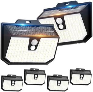 Yolsunes 6 Pack Outdoor Solar Lights Motion Sensor, Solar Security Fence Wall Lights 3 Modes, 132 LED Garden Lights Solar Powered Waterproof IP65 for Outside Front Door Yard Garage Cool White 6000K