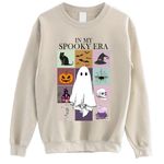 Munla In My Spooky Era Sweatshirt - Ghost Spooky Vibes Crewneck, Halloween Era Taylor Inspired Sweater, Sand, Small