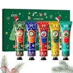 Hand Cream for Dry Cracked Hands, Small Hand Cream, Hand Cream Gift Set, Natural Moisturizing Hand Care Cream Mini Hand Lotion 5 Pack, Christmas Gifts