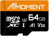 MMOMENT 64GB Micro SD Card, Micro SDXC Memory Card, A1, UHS-I, U3, V30, 4K UHD Memory Card for Nintendo-Switch, GoPro, Tablet, Up to 95MB/s Read, 45MB/s Write Speed, SD Adapter Included