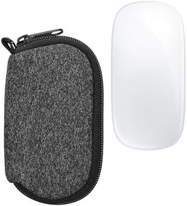 kwmobile Neoprene Case Compatible with Apple Magic Mouse 1/2 - Case for Mouse Soft Pouch Carry Bag - Anthracite/White