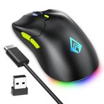 Archer Tech Lab Recurve 600 Wireless Gaming Mouse, Three Mode Connectivity (2.4G/Bluetooth/Wired), Adjustable 10000 DPI and 7 Buttons, 8 RGB Modes, Pixart 3325 Sensor with 1000Hz Polling Rate