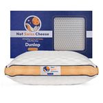 Not Swiss Cheese 100% Dunlop Latex Foam Pillow UK | King Size Low Profile Orthopedic Cervical Pillow for Neck Pain Relief | 32 x 16 x 6 in | Affordable, Lasts 10+ Years