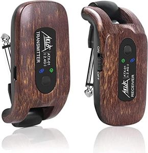 AKLOT - Sistema de guitarra inalámbrico transmisor receptor de batería de litio recargable integrada digital para bajo de guitarra eléctrica marrón