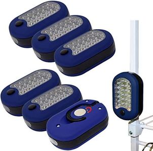 6 Pack - Evelots Flashlight-Compact-Magnetic-Swivel Hook-Super Bright-27 LED Lights