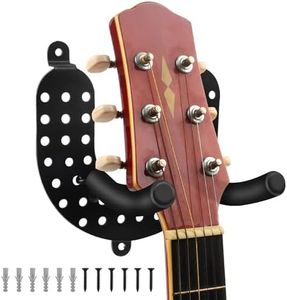 VinBee Guitar Wall Mount Hanger Adjustable U-Shaped Hook Guitar Wall Hanger, Guitar Hanger Wall Hook Holder Stand with Screws for Acoustic Guitar, Electric Guitar, Banjo, Bass, Mandolin