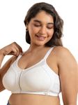 NYKD by Nykaa Women’s Full Support M-Frame Heavy Bust Everyday Cotton Bra | Non-Padded | Wireless | Full Coverage| Bra, NYB101, White, 34C, 1N