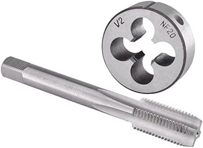 Burkit 1/2"-20 UNF Tap and Die Set, 1/2 x 20 UNF Machine Thread Tap and Round Die Right Hand